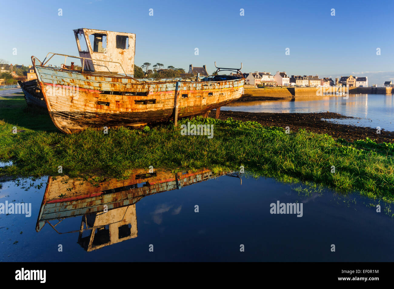 Schiff Wrack, Le Fret, Halbinsel Crozon, Finistere, Bretagne, Frankreich Stockfoto