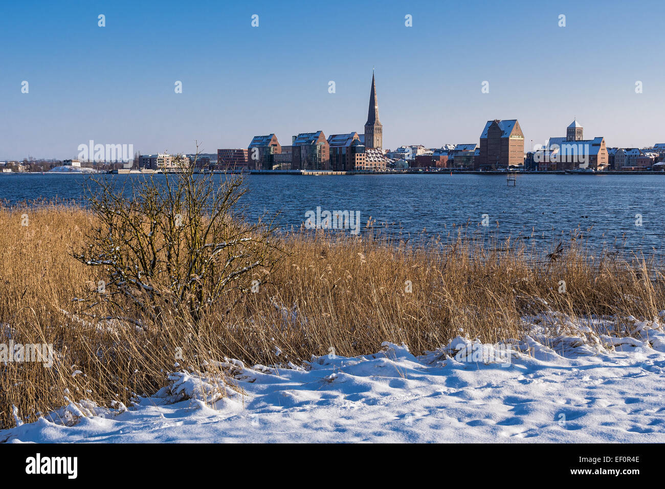 Rostock (Deutschland) im Winter. Stockfoto