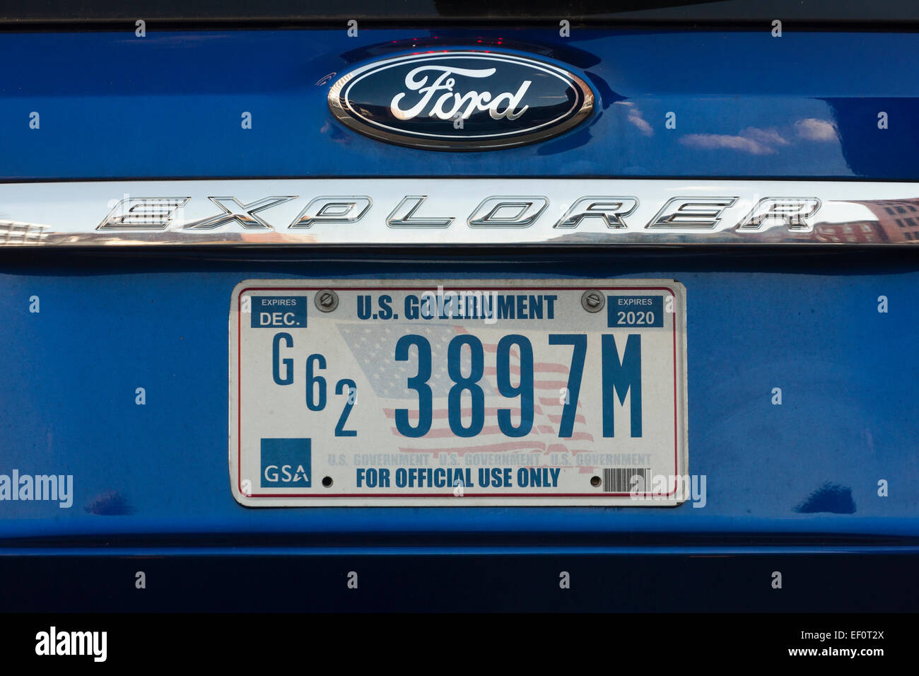 Offizielle US-Regierung Fahrzeug zugelassen Kfz-Kennzeichen - USA Stockfoto