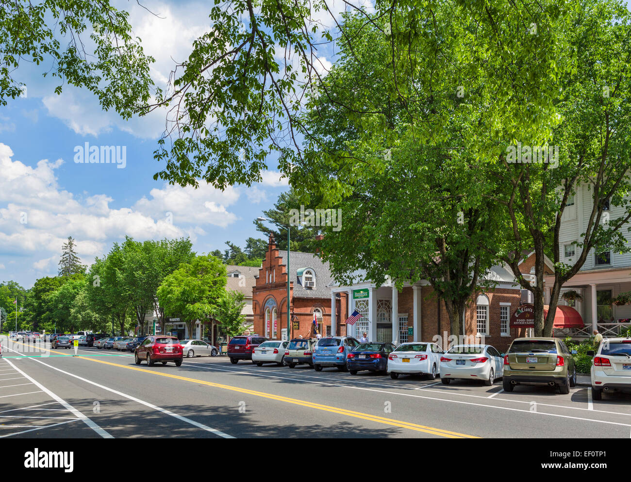 Main Street in Stockbridge, Wohnhaus des Malers Norman Rockwell, Berkshire County, Massachusetts, USA Stockfoto