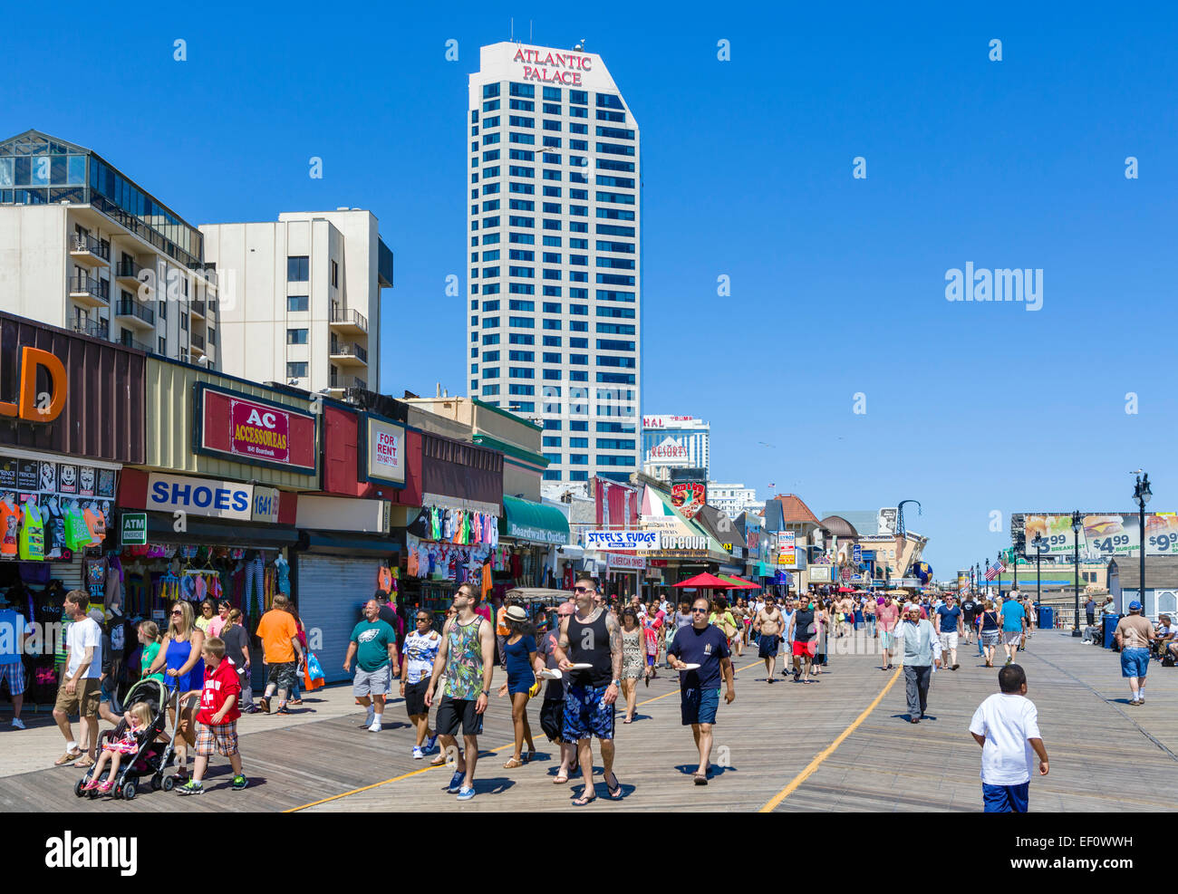 Der Boardwalk in Atlantic City, New Jersey, Vereinigte Staaten Stockfoto