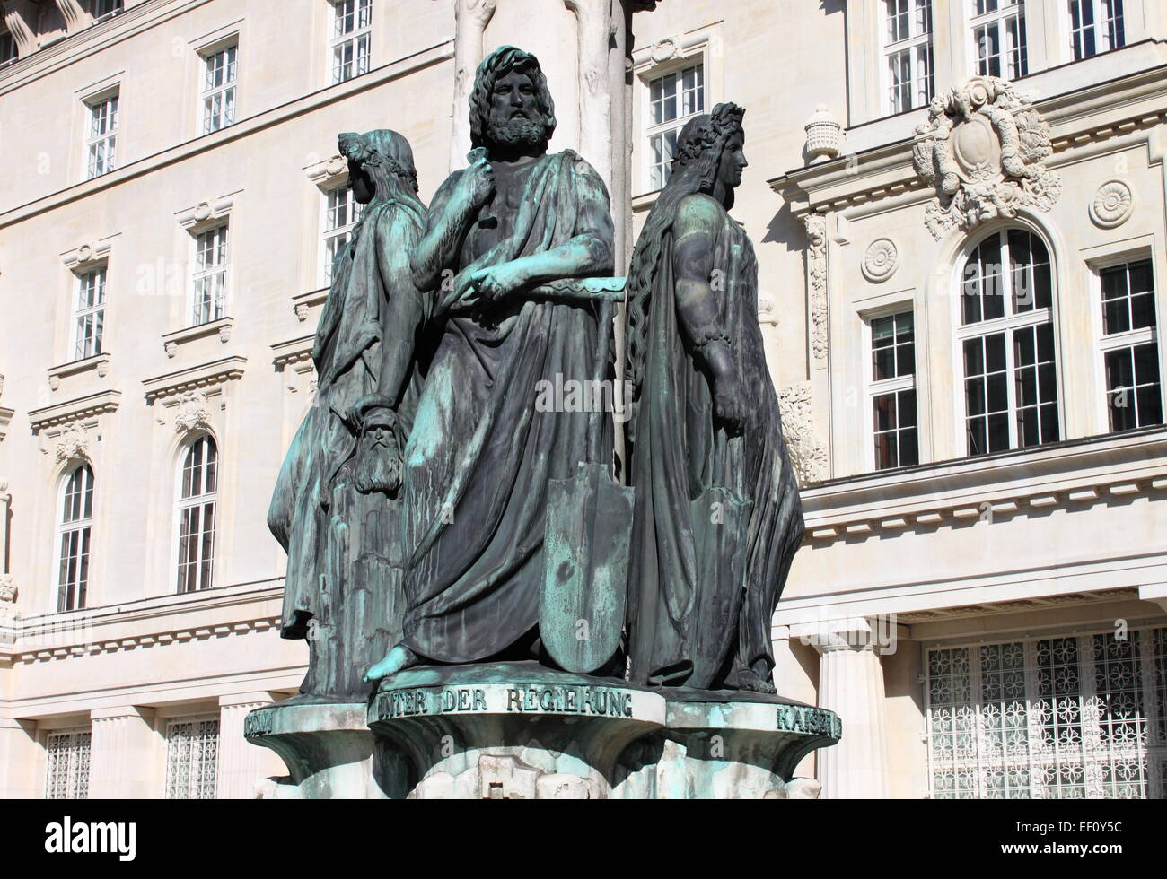 Detailansicht der Austriabrunnen in Wien, Österreich Stockfoto