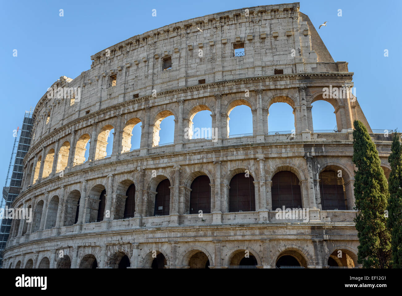 Landschaft der alten Arena Kolosseum in Rom Italien Stockfoto