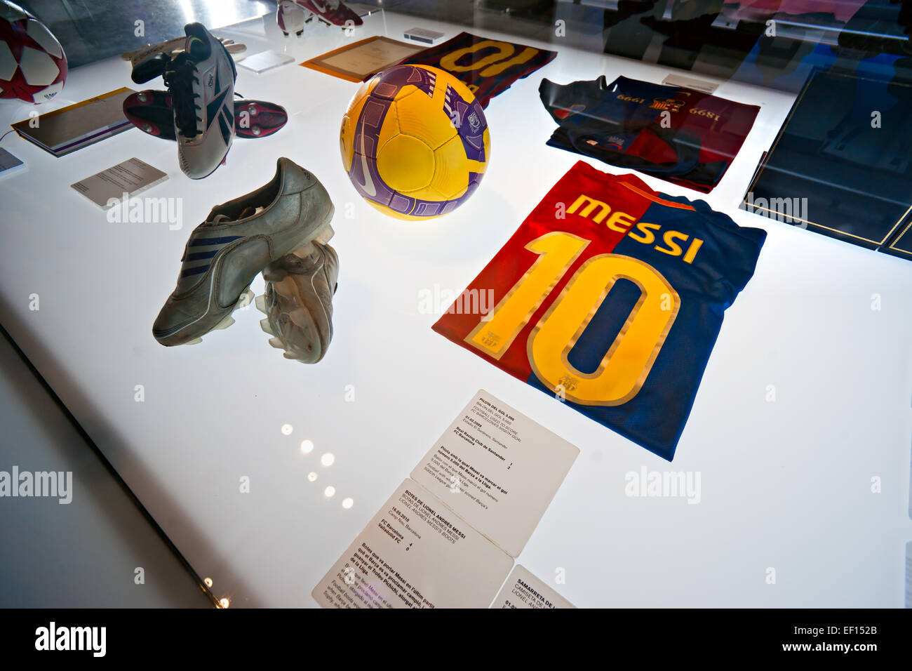 BARCELONA - Spanien, Dezember 19: Der FC Barcelona Museum eingeweiht am 24 September 1984.The Museum nimmt 3.500 Quadratmeter Stockfoto