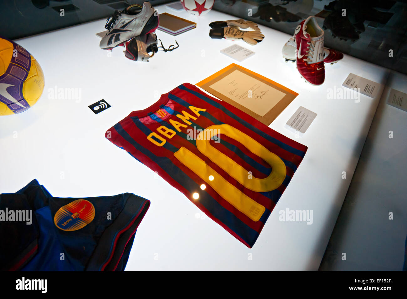 BARCELONA - Spanien, Dezember 19: Der FC Barcelona Museum eingeweiht am 24 September 1984.The Museum nimmt 3.500 Quadratmeter Stockfoto