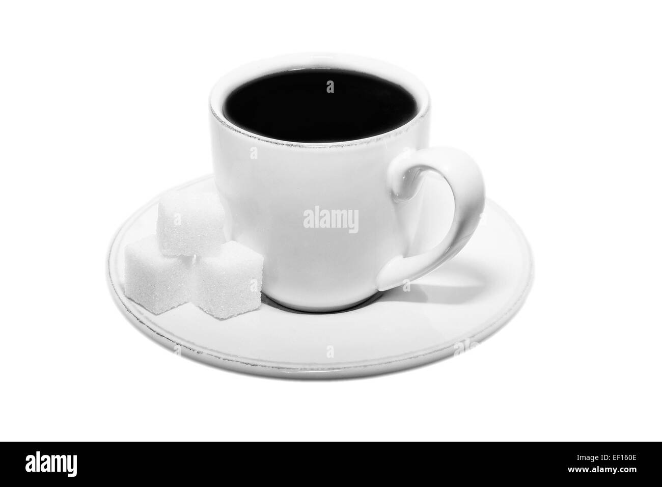 Tasse Kaffee trinken Espresso fröhlich zu isolieren Stockfoto