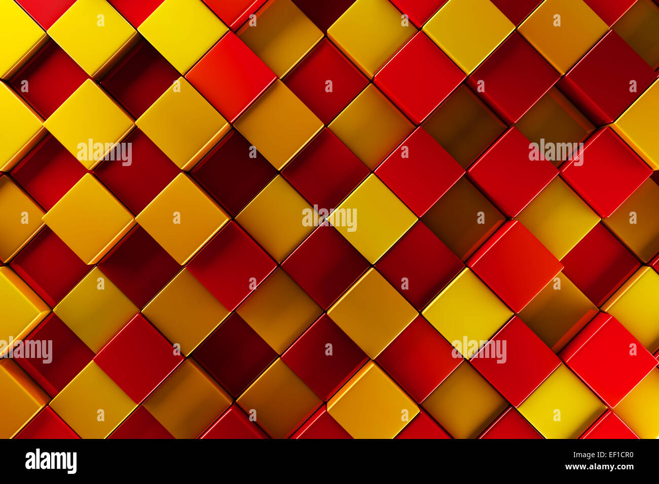 Rote und goldene Blöcke abstrakten Hintergrund Stockfoto