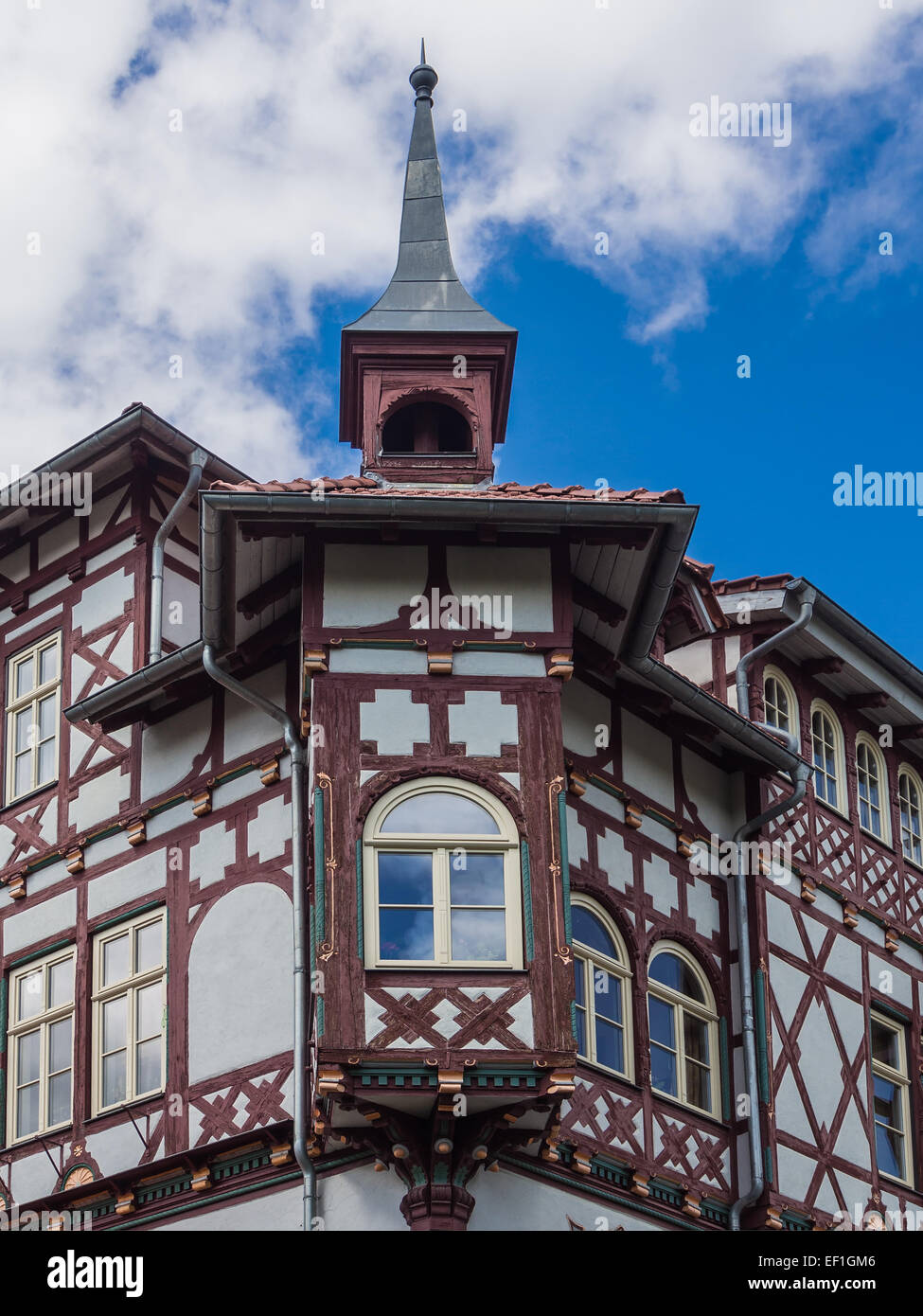 Ein Fachwerk-Haus in Meiningen (Deutschland) Stockfoto