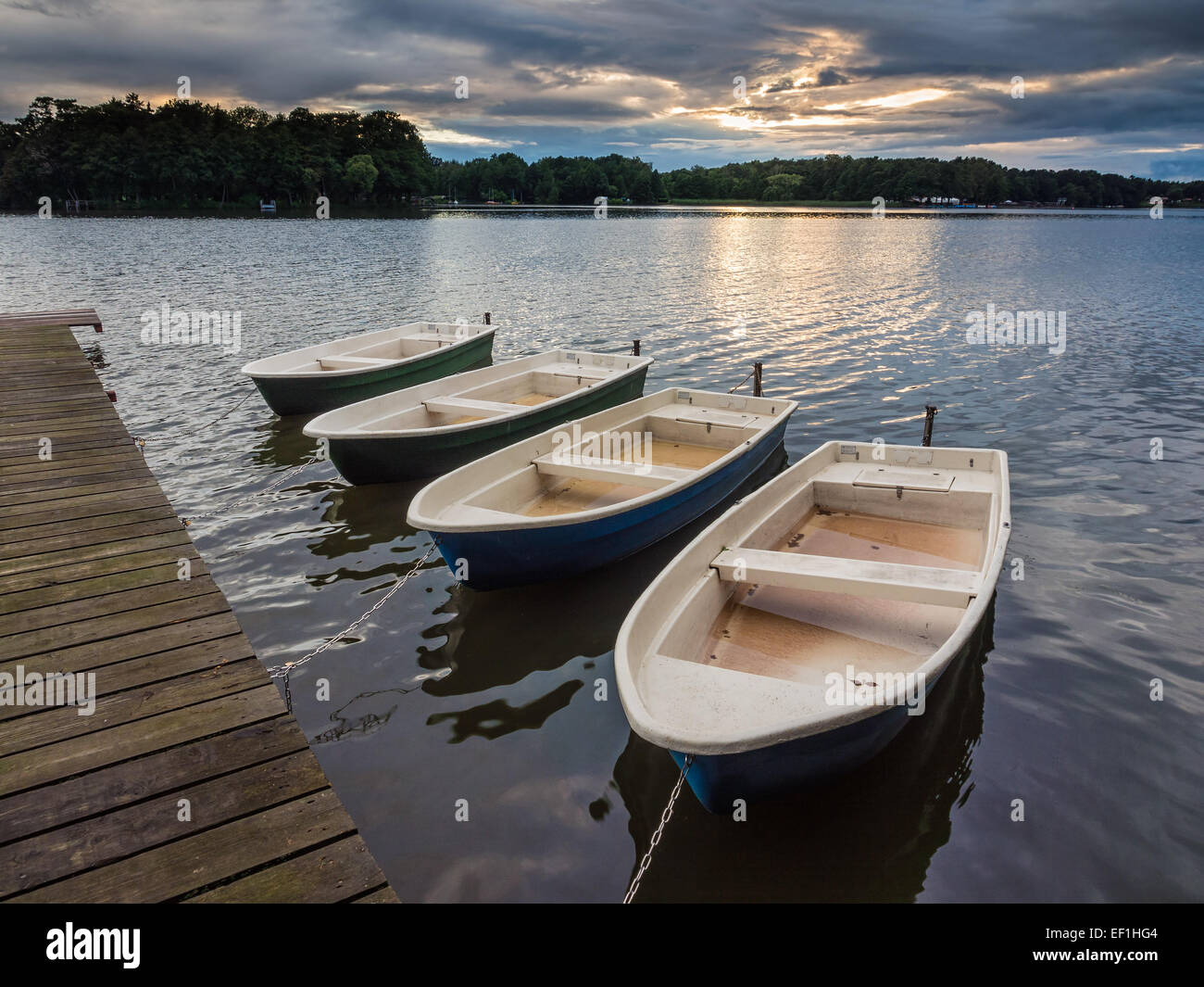 Boote auf dem See Stockfoto