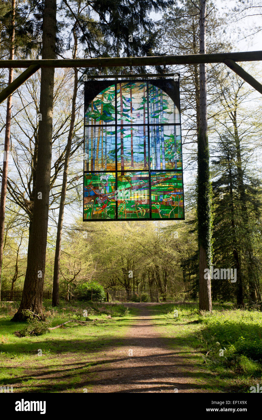 Woorgreens Nature Reserve Kunstwerk Wald von Dean Gloucestershire; UK Stockfoto