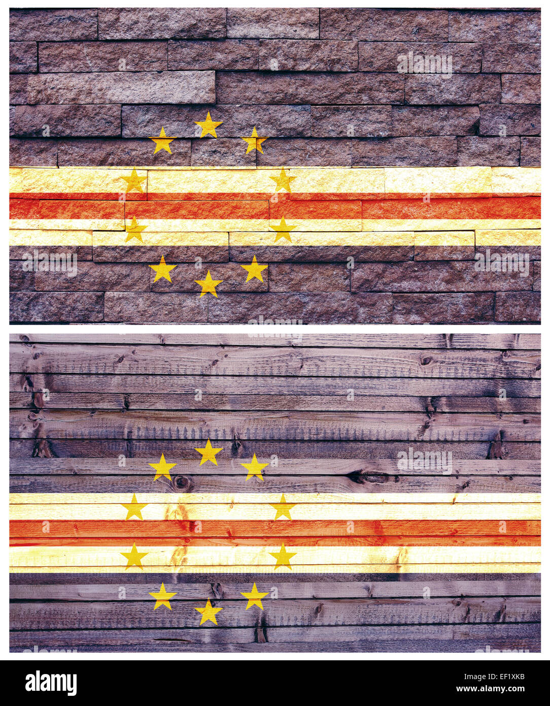 Vintage Wand Flagge von Kap Verde Stockfoto