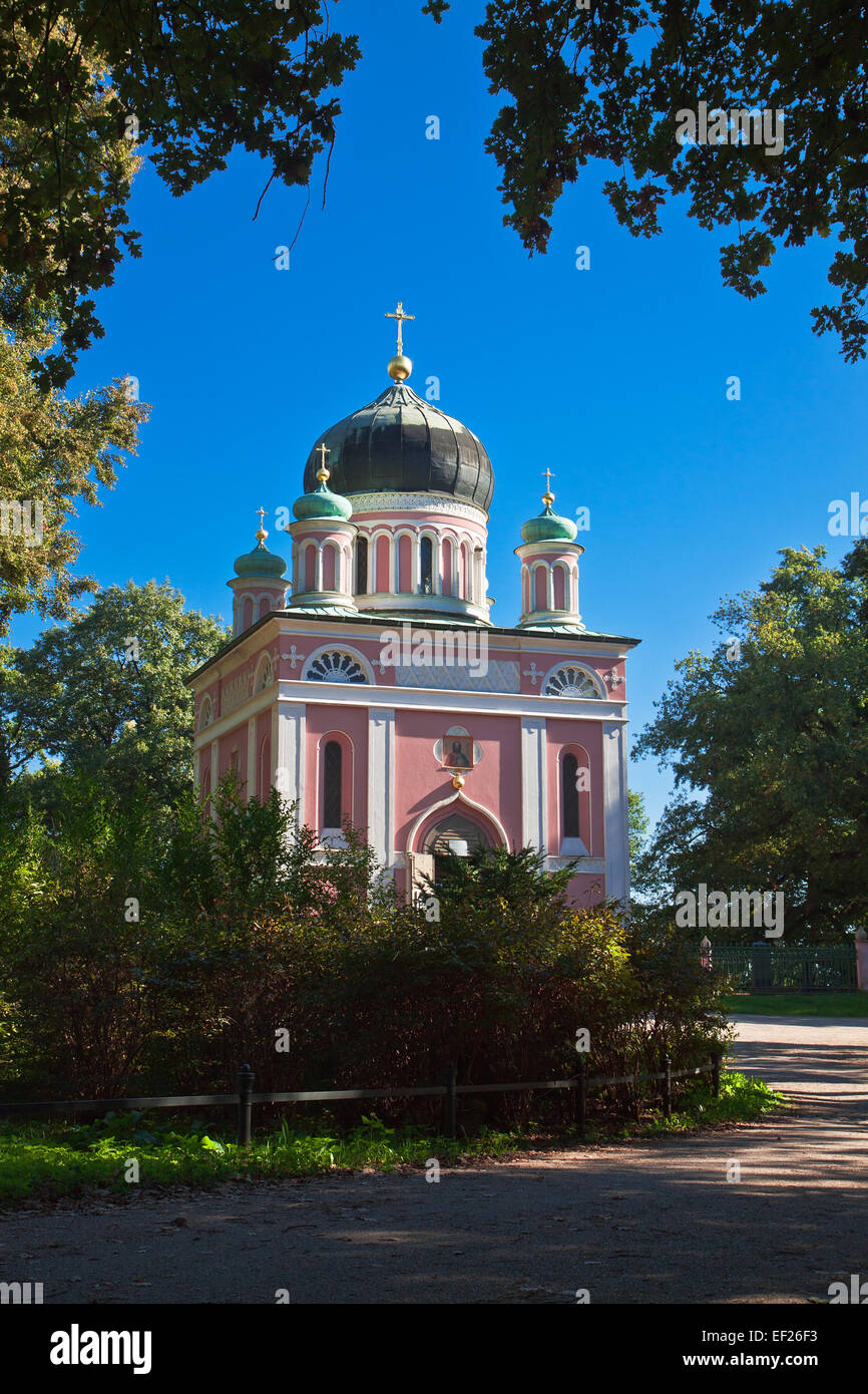 Russische Kirche in Potsdam (Deutschland). Stockfoto