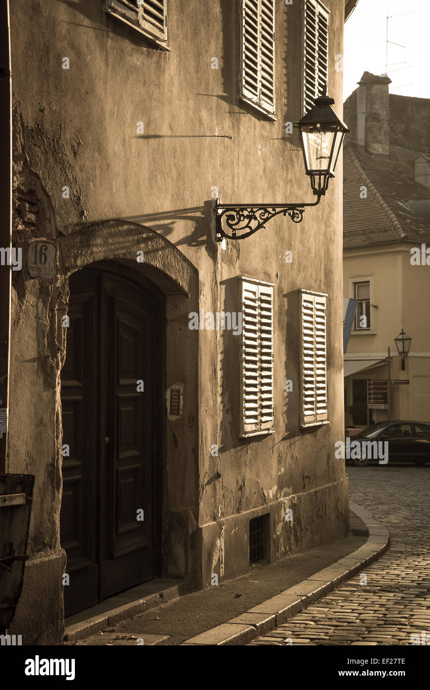 Atmosphärischen Street, Old Town, Zagreb, Kroatien Stockfoto