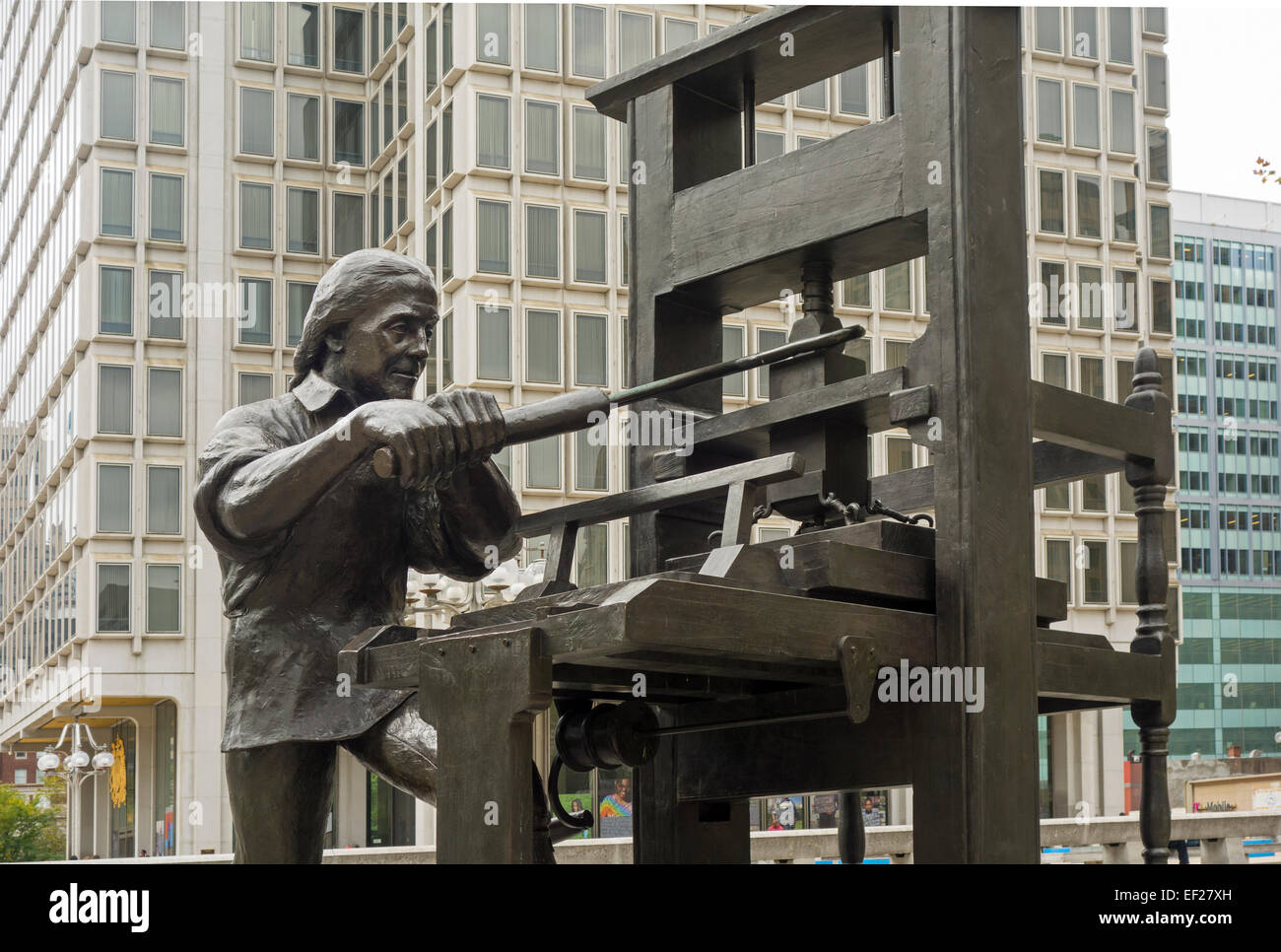 Benjamin Franklin Craftsman Skulptur in Philadelphia PA Stockfoto