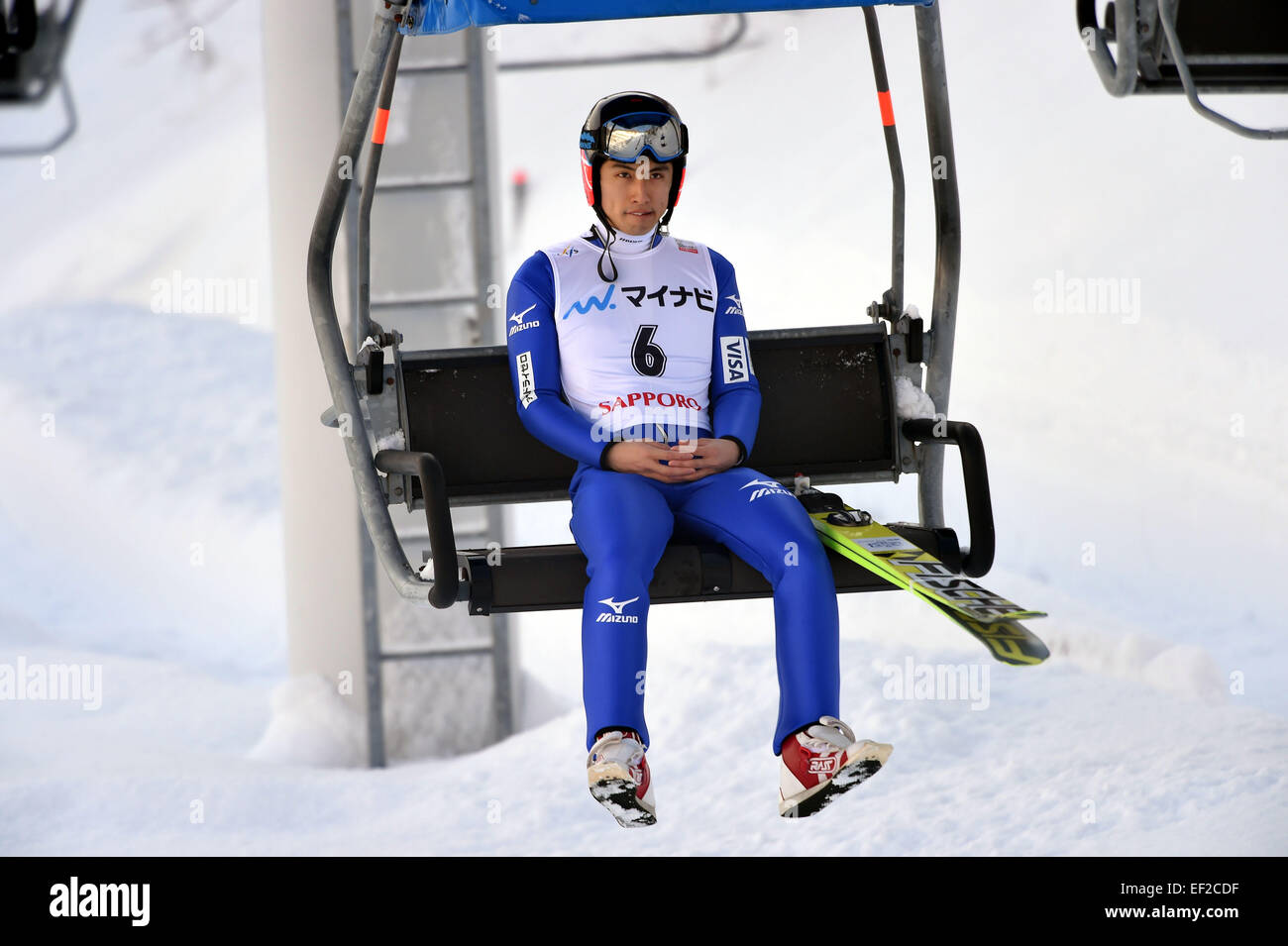 Sapporo, Hokkaido, Japan. 25. Januar 2015. Reruhi Shimizu (JPN) Skispringen: FIS Skisprung Welt Cup Großschanze Individuum (HS134) im Stadium der Okurayama springen in Sapporo, Hokkaido, Japan. © Hitoshi Mochizuki/AFLO/Alamy Live-Nachrichten Stockfoto