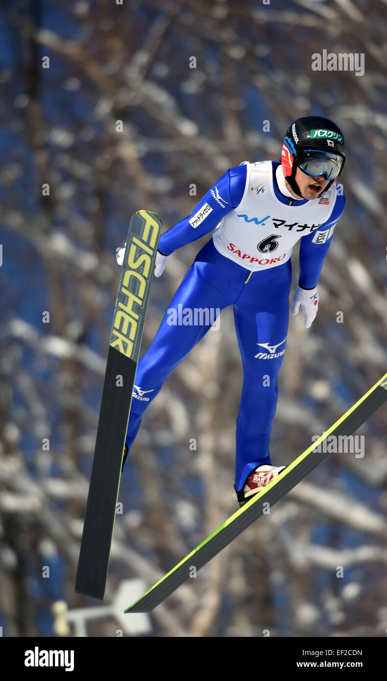 Sapporo, Hokkaido, Japan. 25. Januar 2015. Reruhi Shimizu (JPN) Skispringen: FIS Skisprung Welt Cup Großschanze Individuum (HS134) im Stadium der Okurayama springen in Sapporo, Hokkaido, Japan. © Hitoshi Mochizuki/AFLO/Alamy Live-Nachrichten Stockfoto