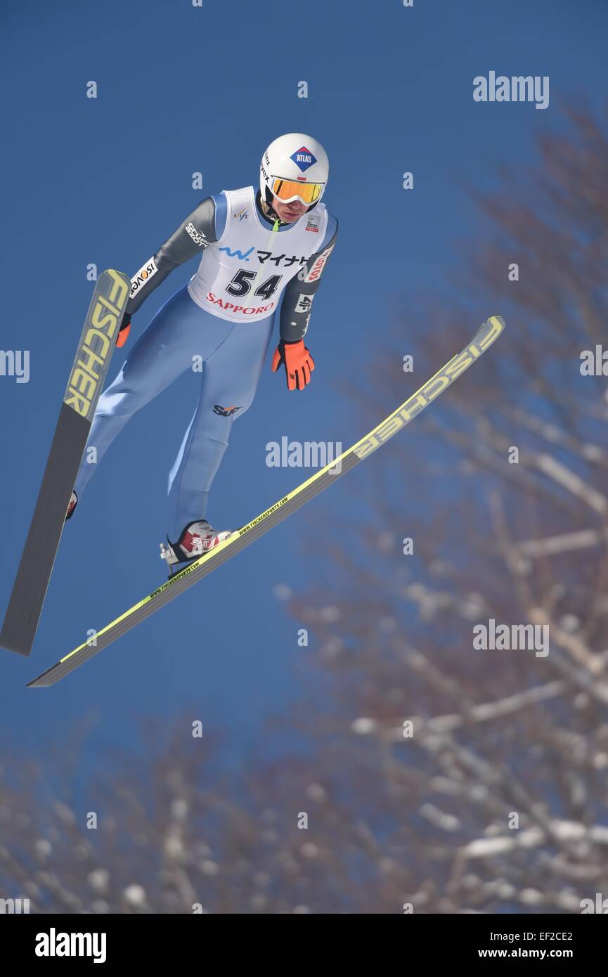 Sapporo, Hokkaido, Japan. 25. Januar 2015. Kamil Stoch (POL) Skispringen: FIS Skisprung Welt Cup Großschanze Individuum (HS134) im Stadium der Okurayama springen in Sapporo, Hokkaido, Japan. © Hitoshi Mochizuki/AFLO/Alamy Live-Nachrichten Stockfoto