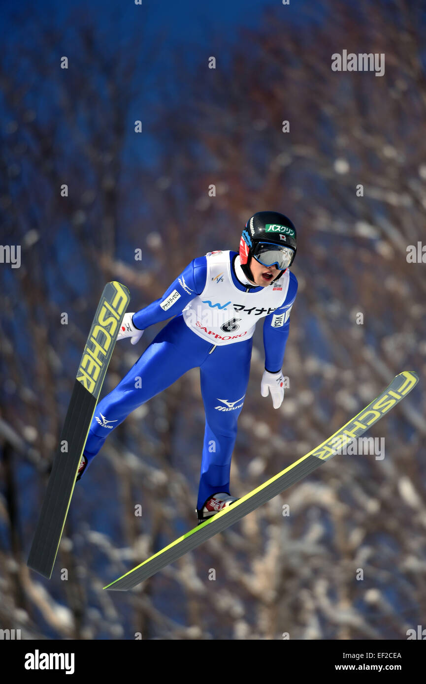 Sapporo, Hokkaido, Japan. 25. Januar 2015. Reruhi Shimizu (JPN) Skispringen: FIS Skisprung Welt Cup Großschanze Individuum (HS134) im Stadium der Okurayama springen in Sapporo, Hokkaido, Japan. © Hitoshi Mochizuki/AFLO/Alamy Live-Nachrichten Stockfoto