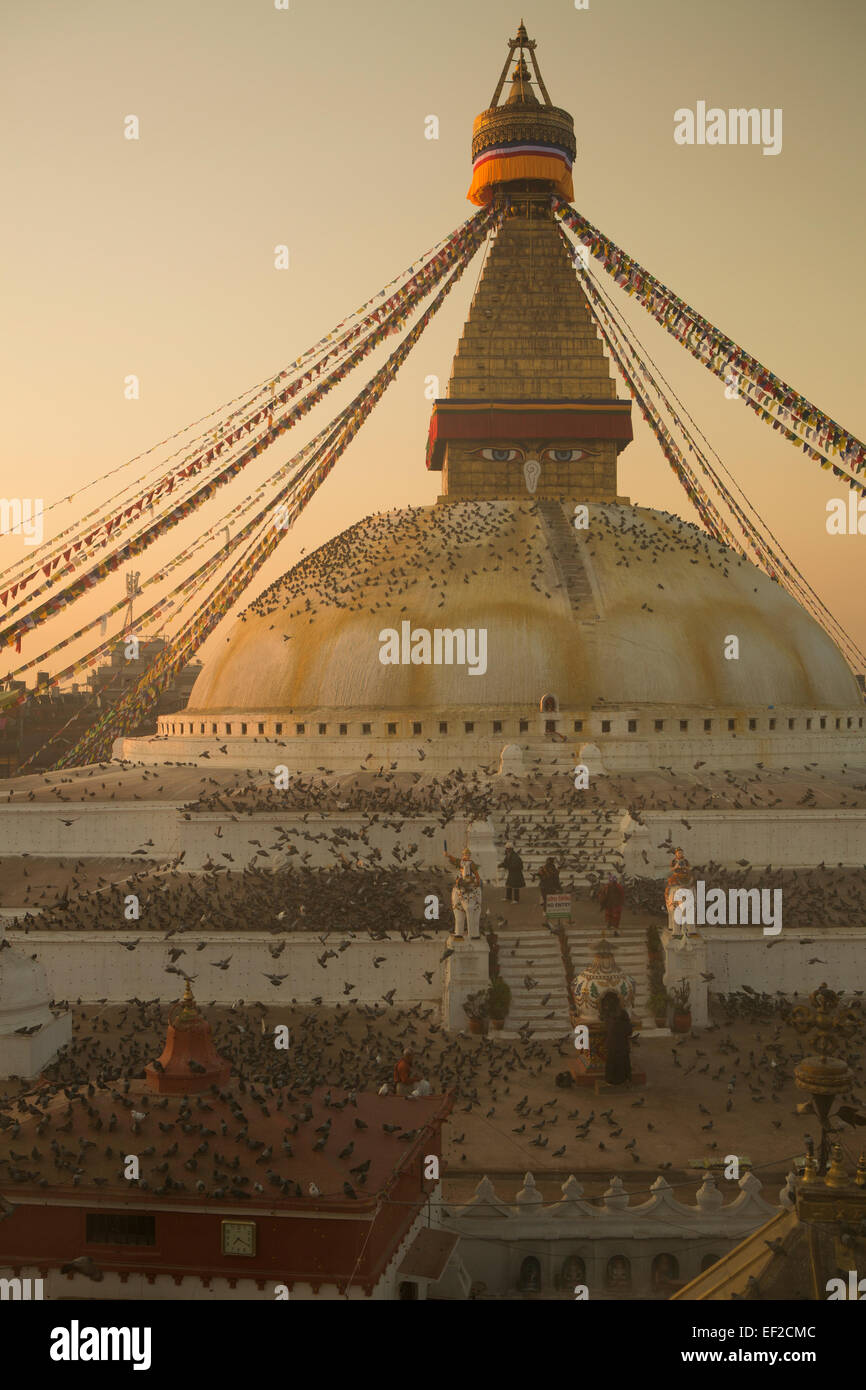 (Budhanath) Boudhanath Stupa - Kathmandu, Nepal. Stockfoto