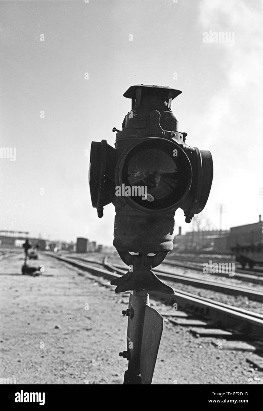 [Signal Switch Laterne, Texas & Pacific Railway Company] Stockfoto