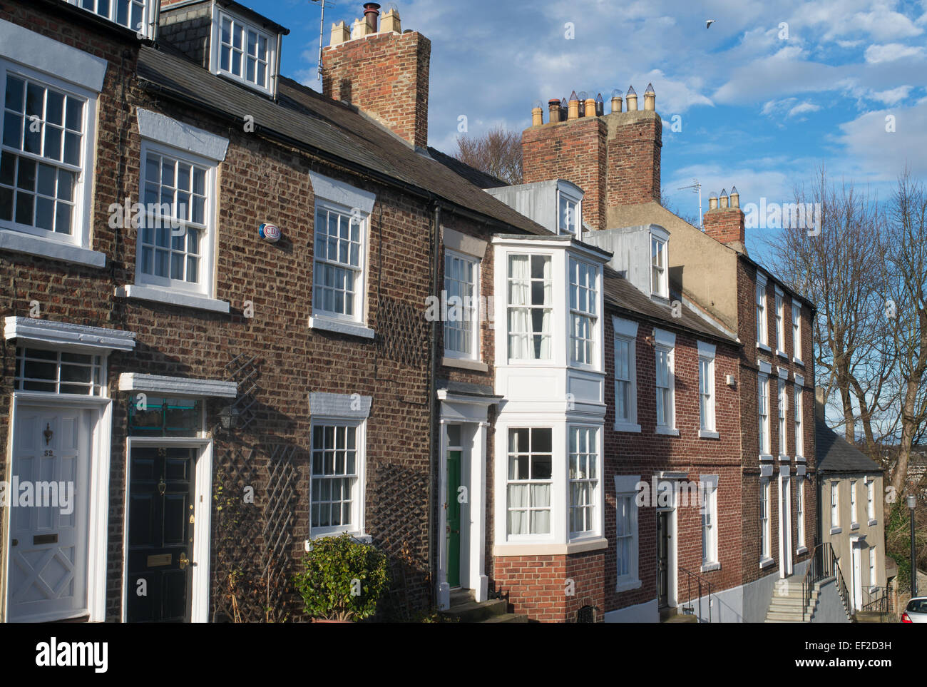 South Street, befindet sich eine Terrasse Periode in Durham Stadt, Nord-Ost-England, UK Stockfoto