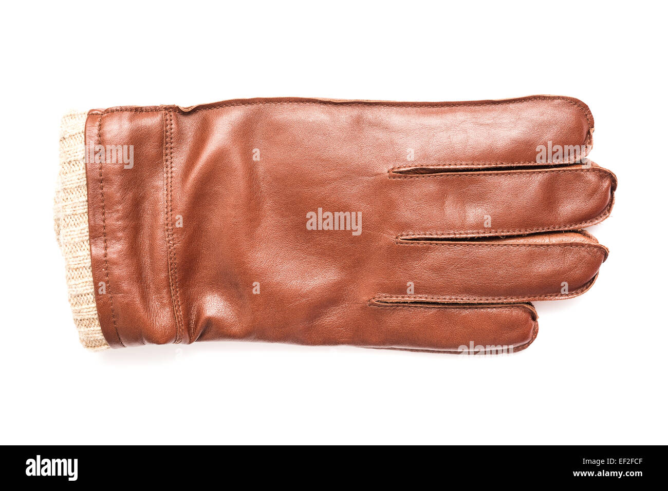 Braune Lederhandschuhe isoliert Stockfoto