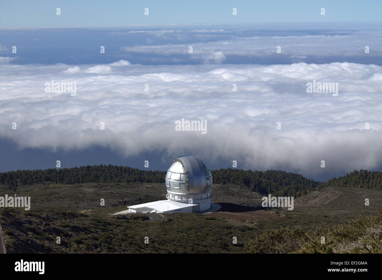 Roque de Los Muchachos Observatorium in La Palma, Spanien. Stockfoto