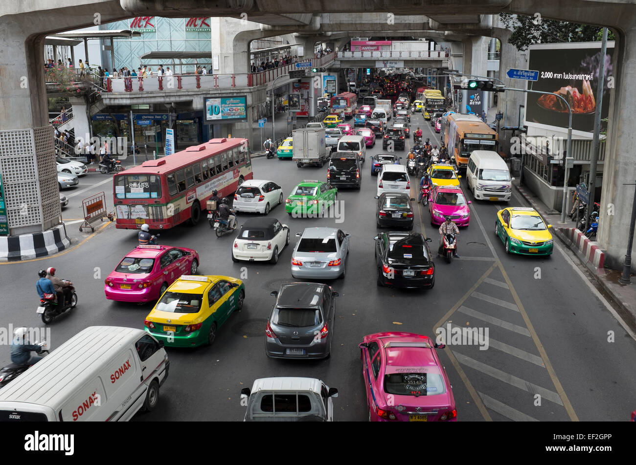 Bangkok Verkehr Siam Square Stockfoto