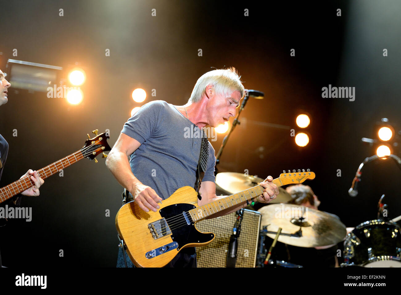 BENICASSIM, Spanien - 18 Juli: Paul Weller (britischer Sänger, Songwriter und Musiker) führt bei FIB Festival. Stockfoto