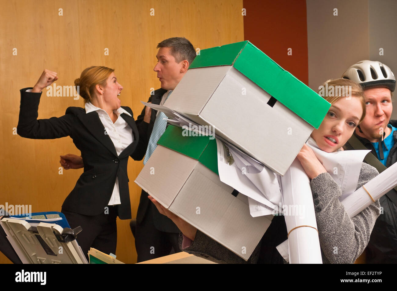 Chaotische Geschäftsstelle Stockfoto