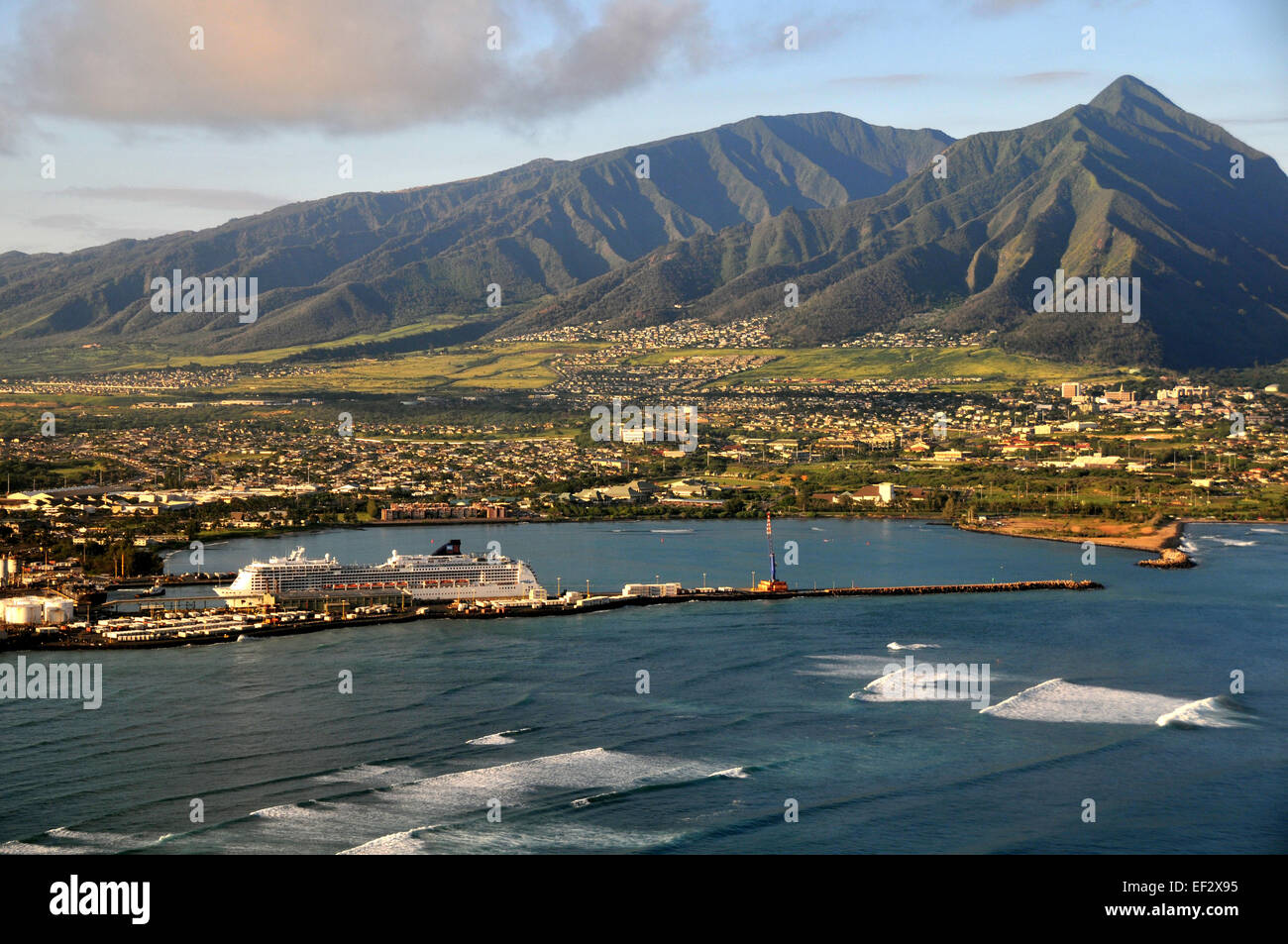 Luftaufnahme von Kahului, Maui, Hawaii Stockfoto