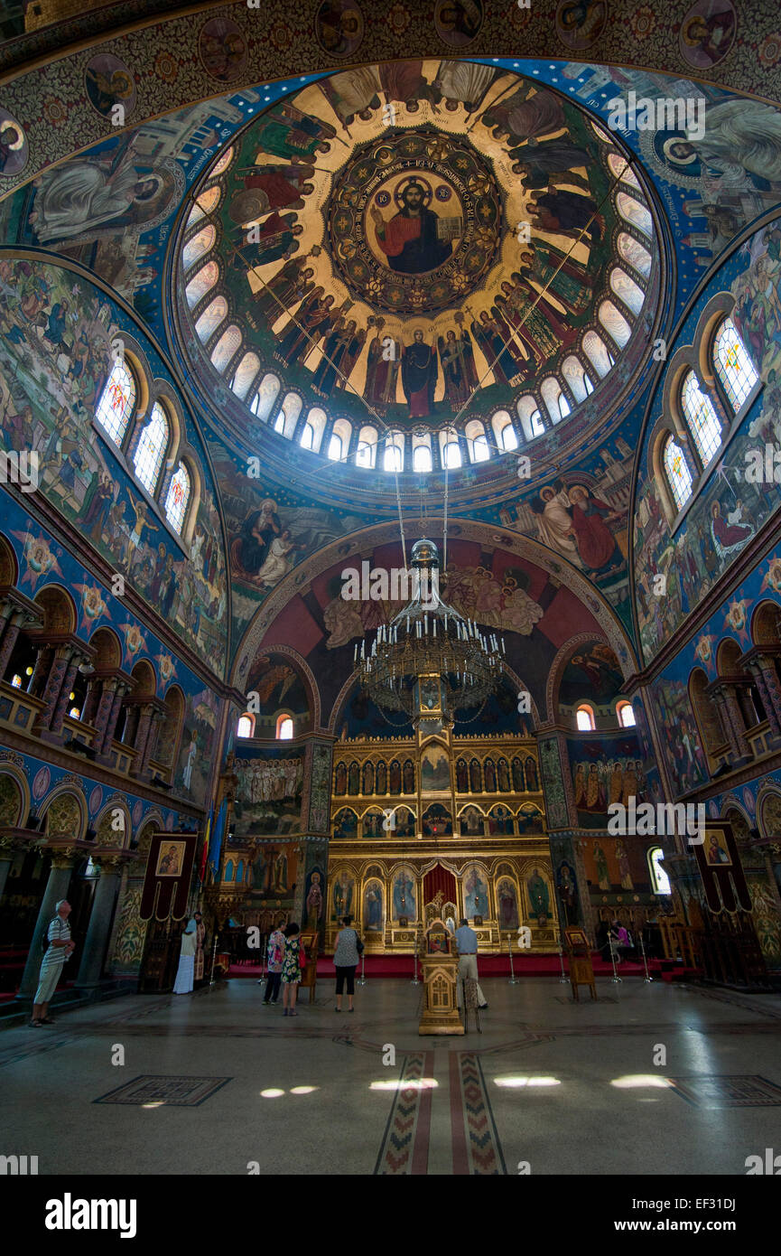 Christlich-orthodoxe Wandmalereien in der orthodoxen Kathedrale von Sibiu, Rumänien Stockfoto
