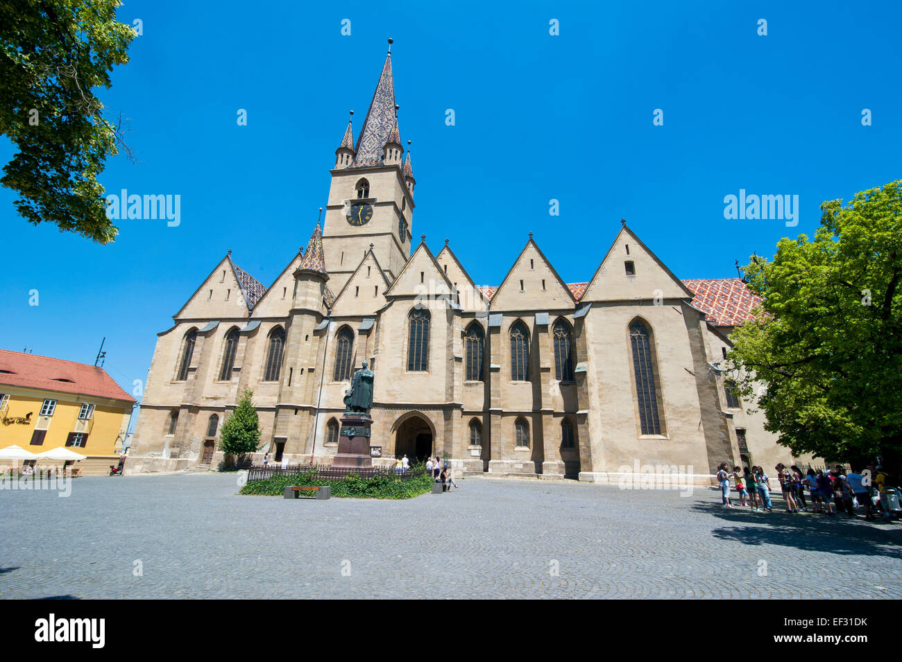 Evangelische Kirche, Piata Huet, Sibiu, Rumänien Stockfoto