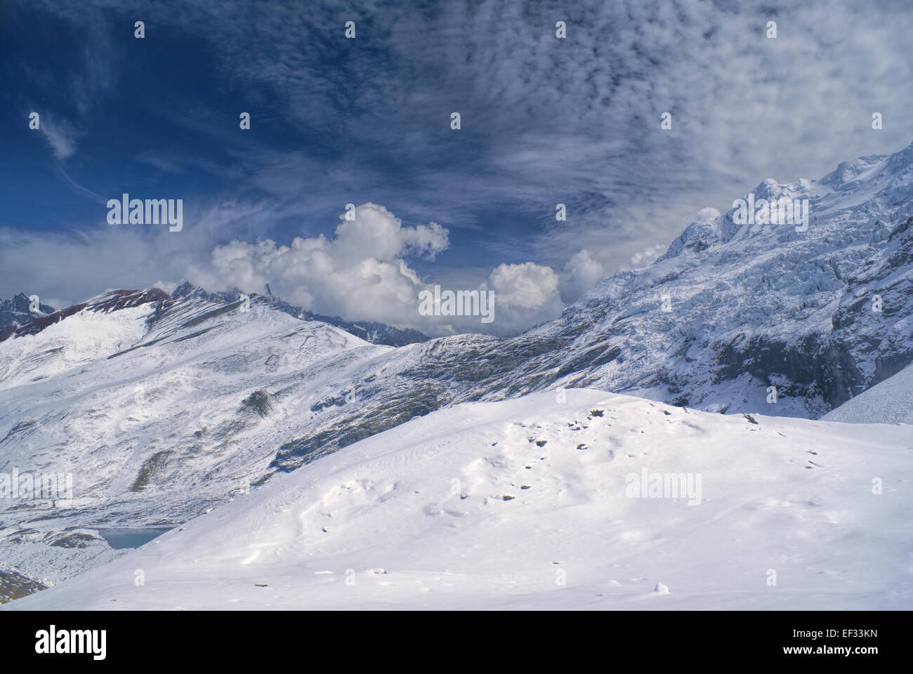 Malerische Aussicht auf großer Höhe südamerikanischen Anden in Peru, Ausangate Stockfoto