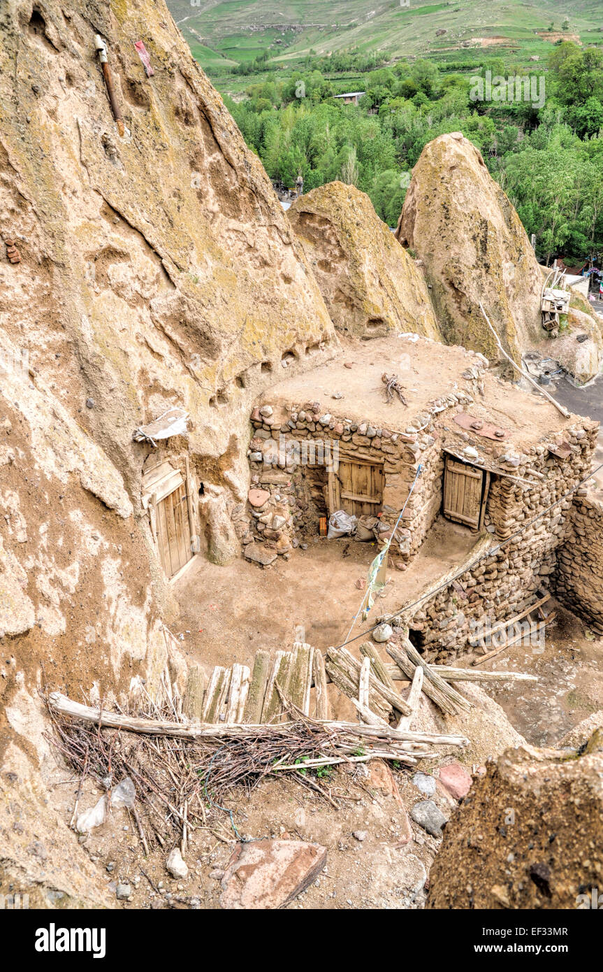 Typische Wohnungen in Kandovan, iranischen Dorf Stockfoto