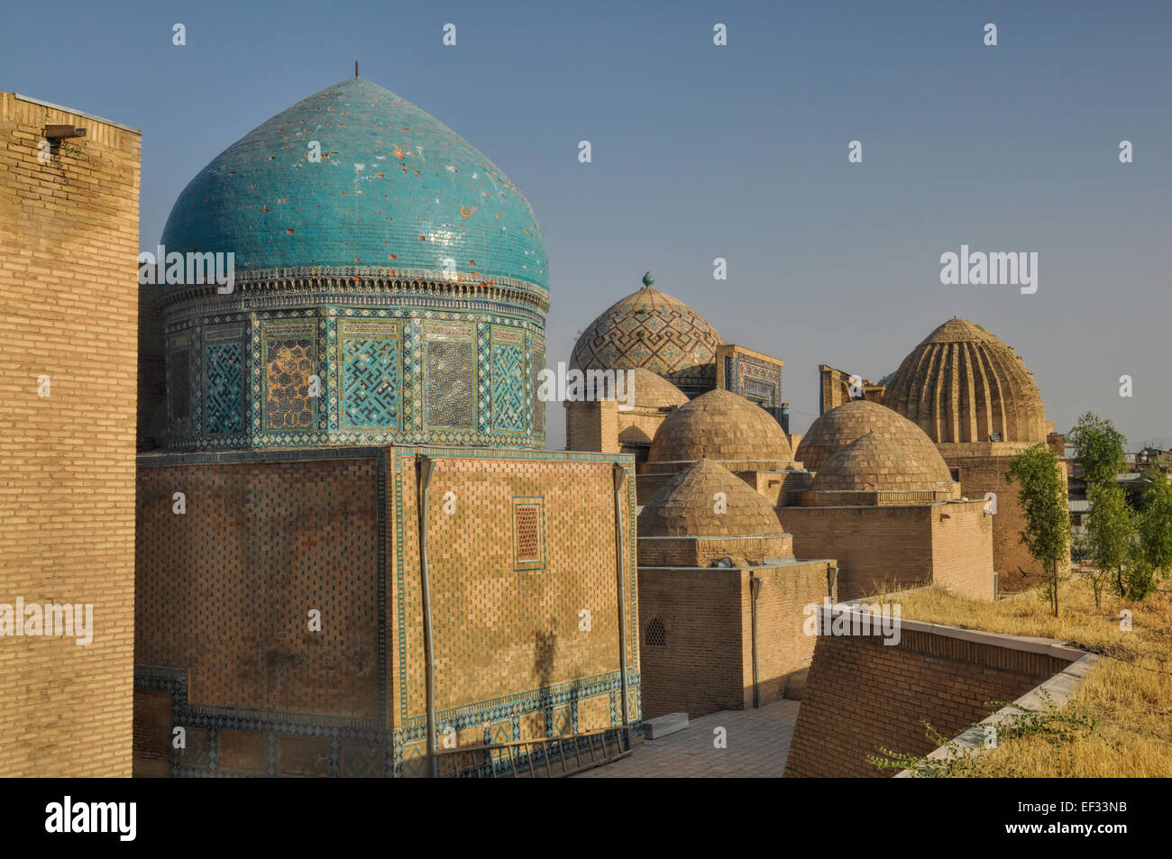 Wunderschön dekoriert Kuppeln in Samarkand, Usbekistan Stockfoto
