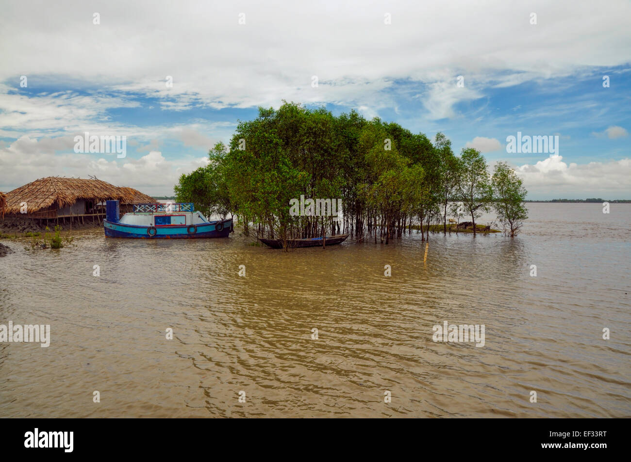 Malerische Aussicht auf traditionelles Dorf in Bangladesh Stockfoto