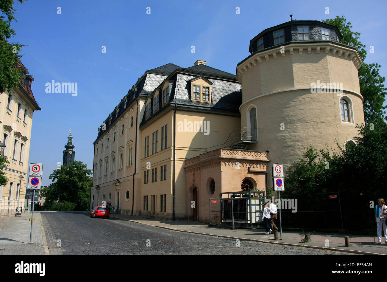 Das Gebäude der Herzogin Anna Amalia Library. Die Bibliothek wurde im Jahre 1691 als herzogliche Bibliothek gegründet. Gründer war der Herzog Wilhelm Ernst von Weimar. Foto: Klaus Nowottnick Datum: 26. Juli 2014 Stockfoto