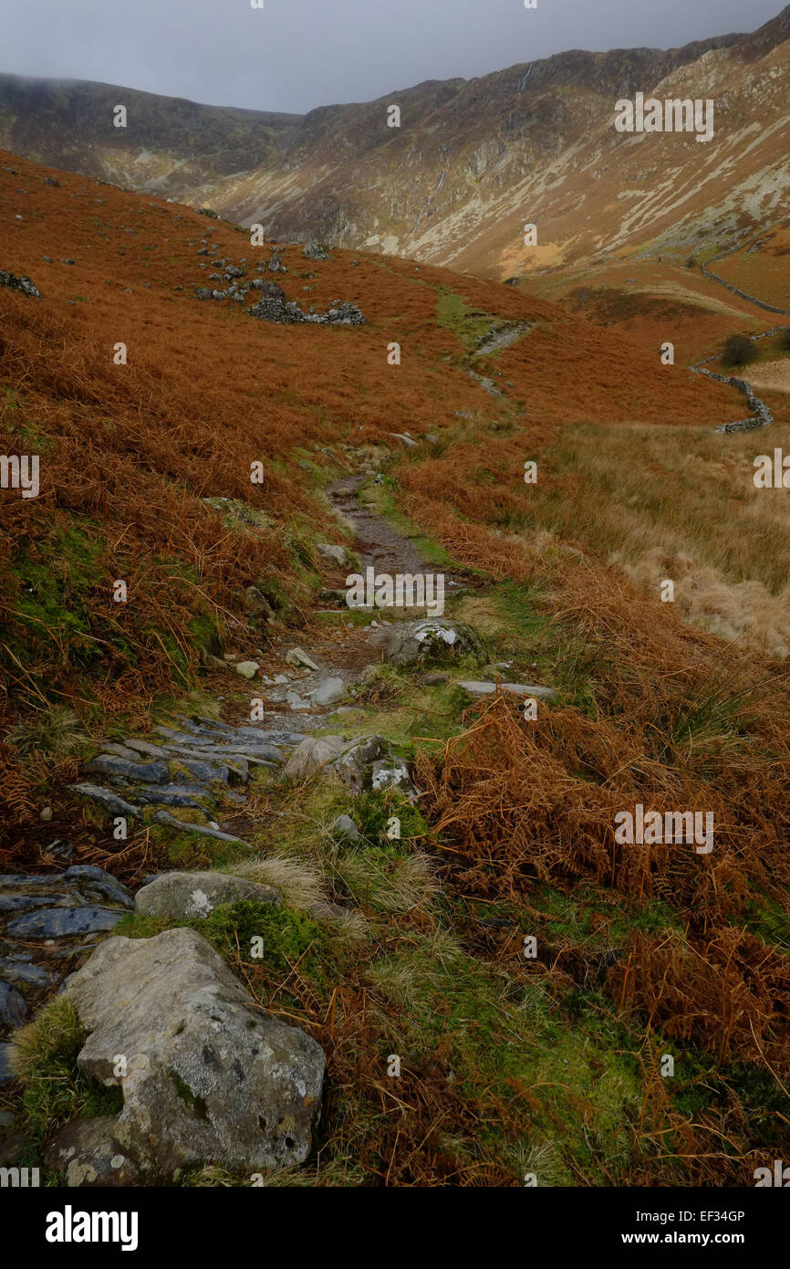 Im Winter geht es auf Cadair Idris Stockfoto