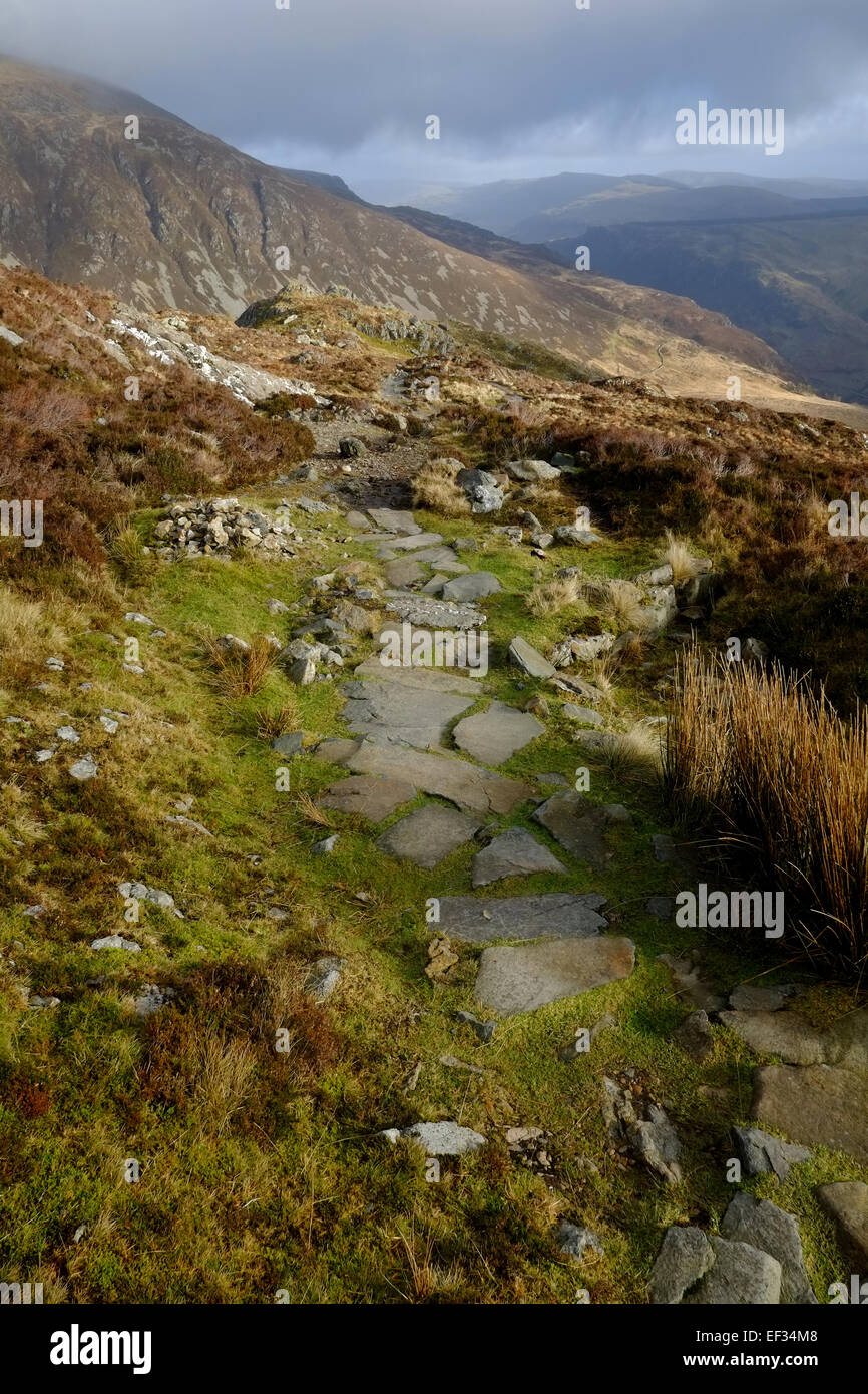 Im Winter geht es auf Cadair Idris Stockfoto