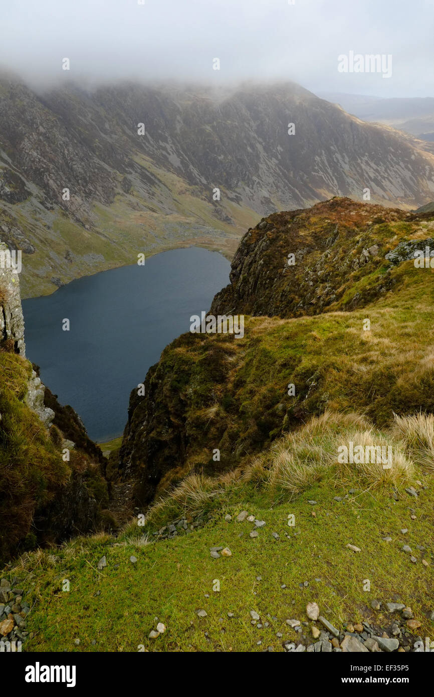 Im Winter geht es auf Cadair Idris Stockfoto