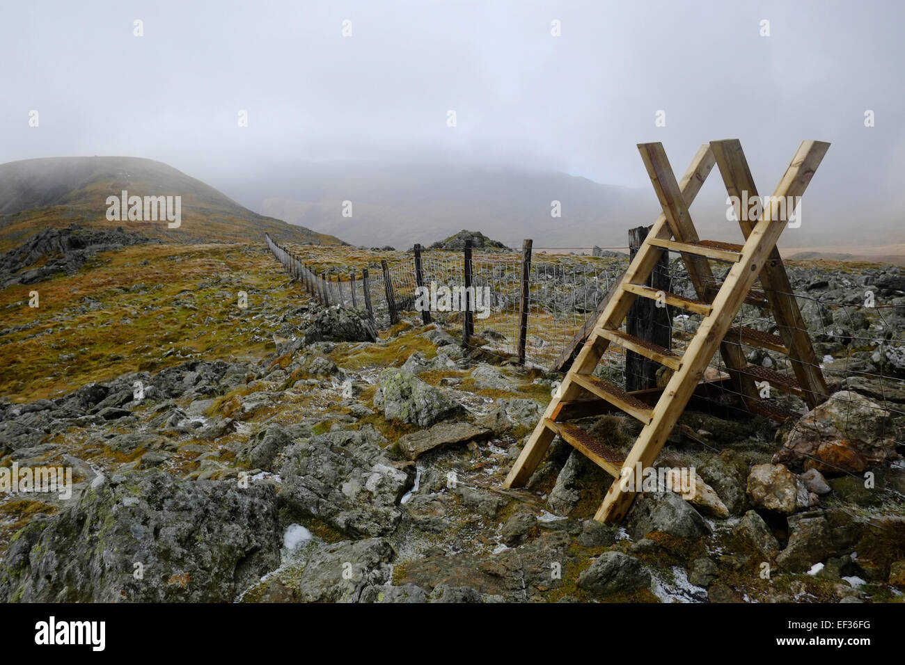 Im Winter geht es auf Cadair Idris Stockfoto