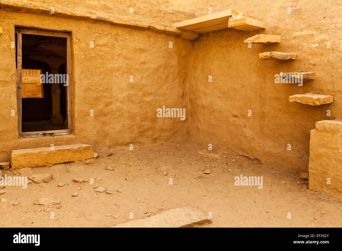 Kuldhara, verlassene Stadt und seine Ruinen in Jaisalmer, Rajasthan, Indien. Stockfoto