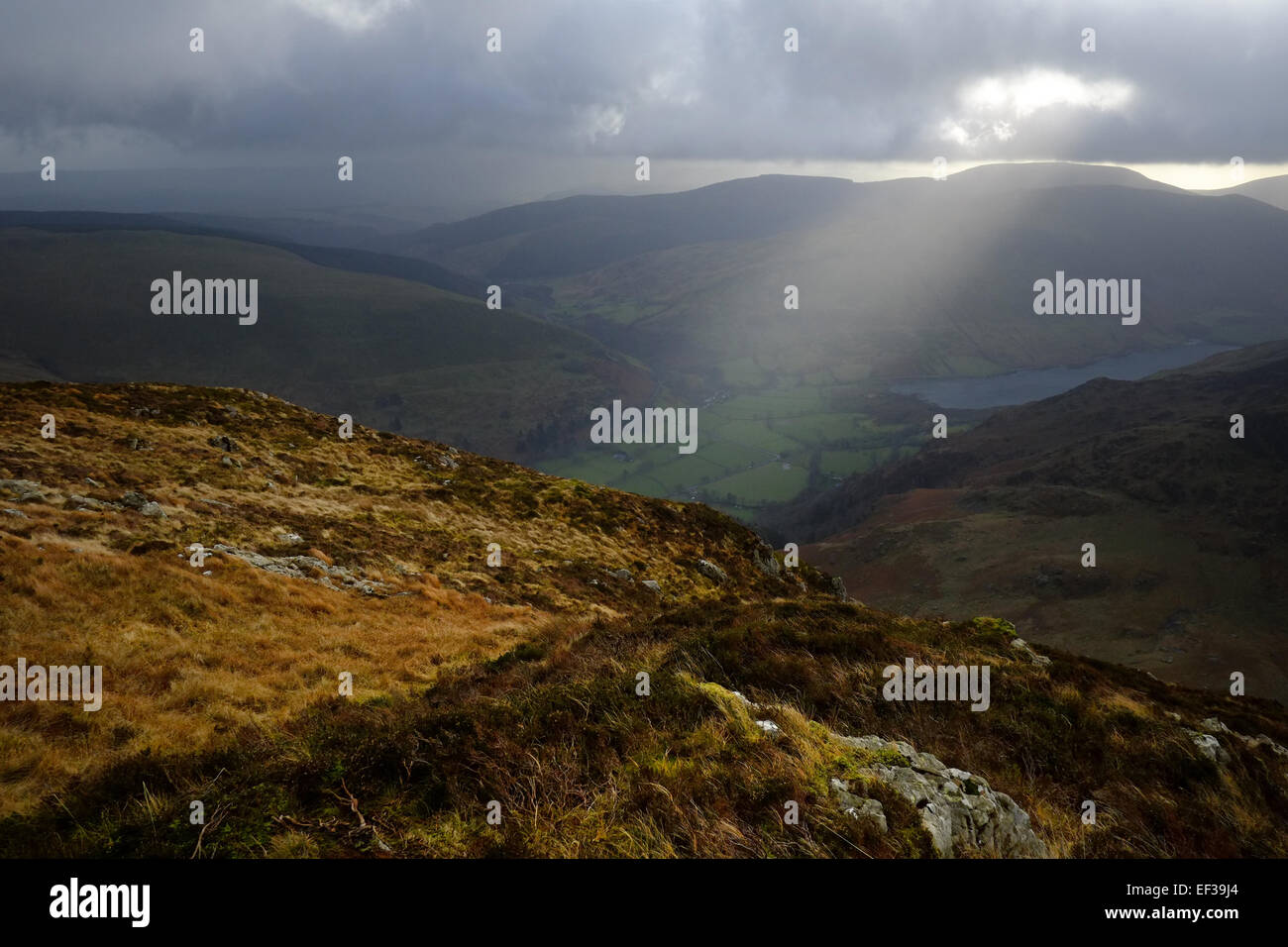 Im Winter geht es auf Cadair Idris Stockfoto