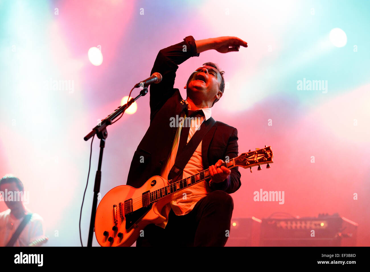 BENICASSIM, Spanien - 19 Juli Manic Street Preachers (schottische Rockband) führt beim FIB Festival. Stockfoto