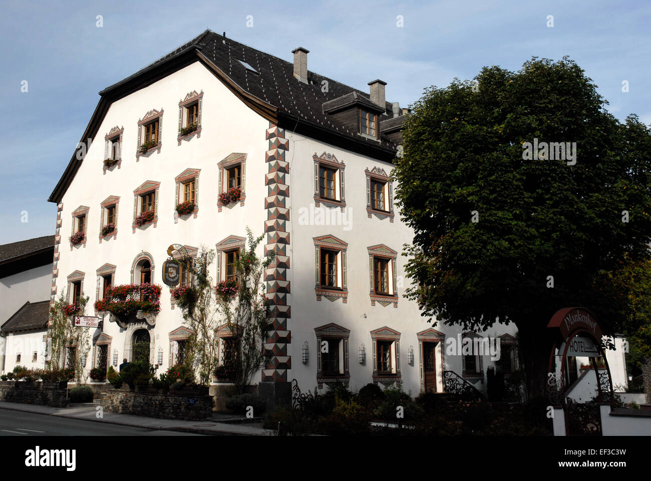 Ein historisches Bild der Pille am Plankenhof, möglicherweise ein architektonisches oder natürliches Wahrzeichen. Der Schwerpunkt liegt auf dem Ort und seiner historischen Bedeutung. Stockfoto