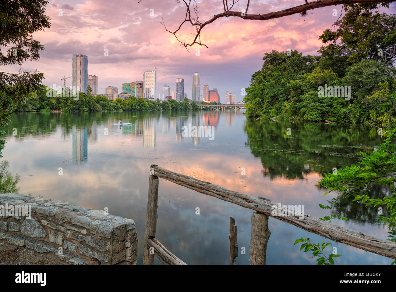 Innenstadt von Austin Skyline von Lou Neff Punkt Stockfoto