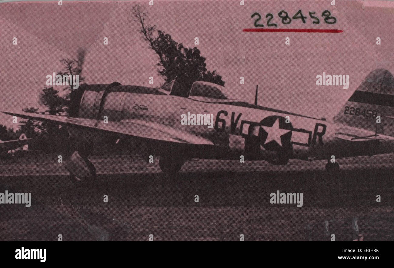 Republik P - 47D Thunderbolt P-47D-28-RA, 42-28458 Registrierungsnummer 6V-R Betreiber 53. 157 Stockfoto