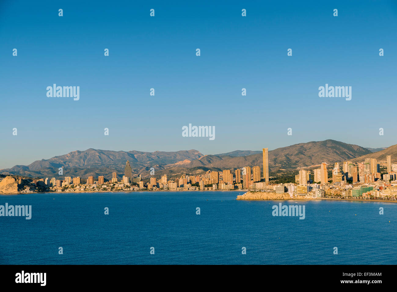 Die Skyline von Benidorm an der Costa Blanca Stockfoto