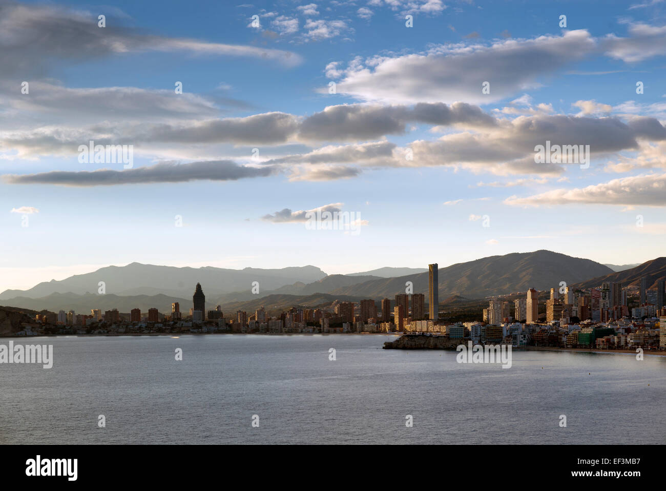 Die Skyline von Benidorm an der Costa Blanca Stockfoto